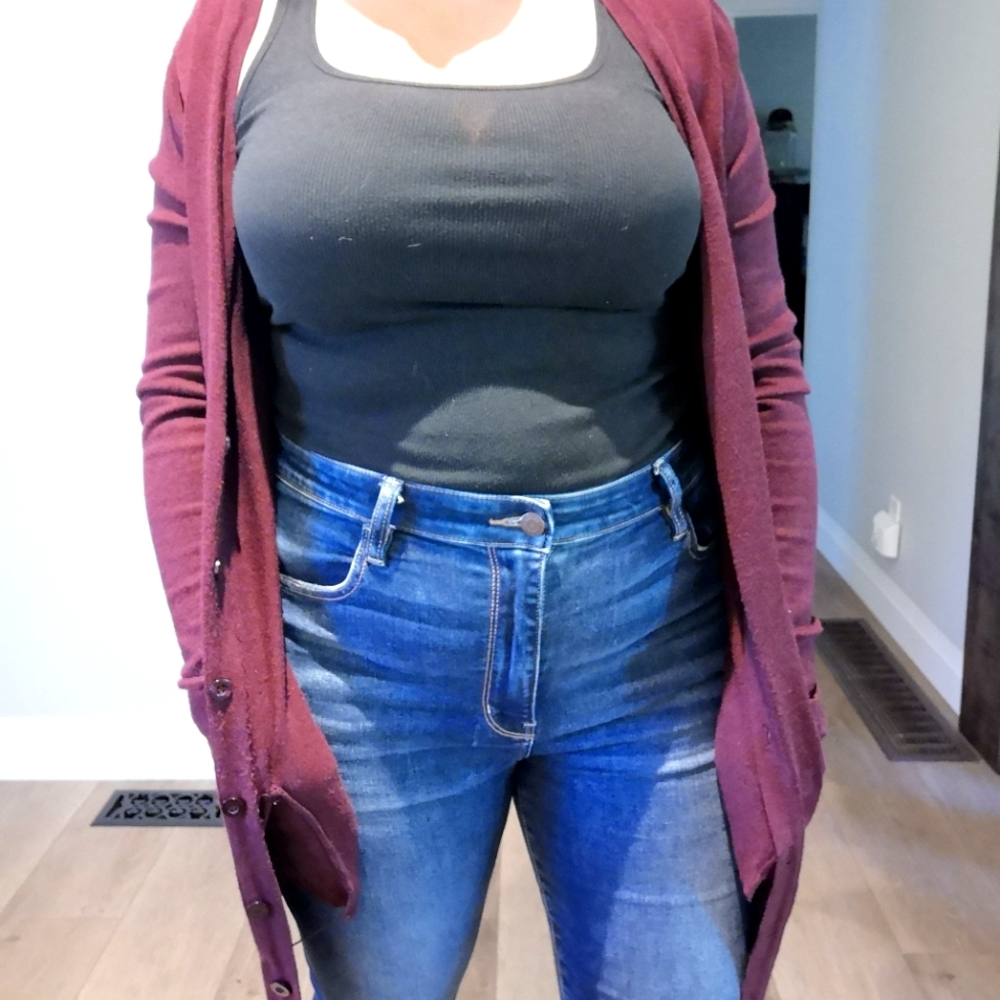 Maroon cardigan